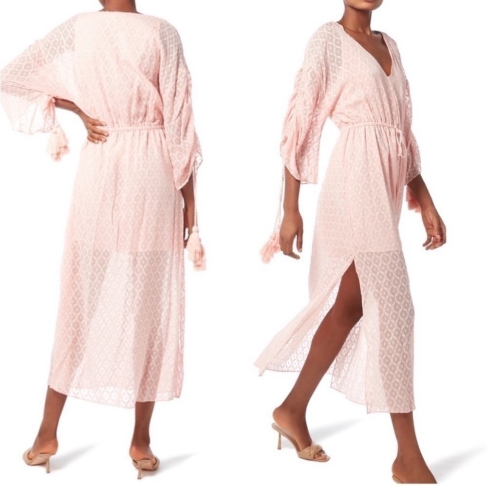 Alice + Olivia Esmeralda Devore Silk Blend Midi Dress
